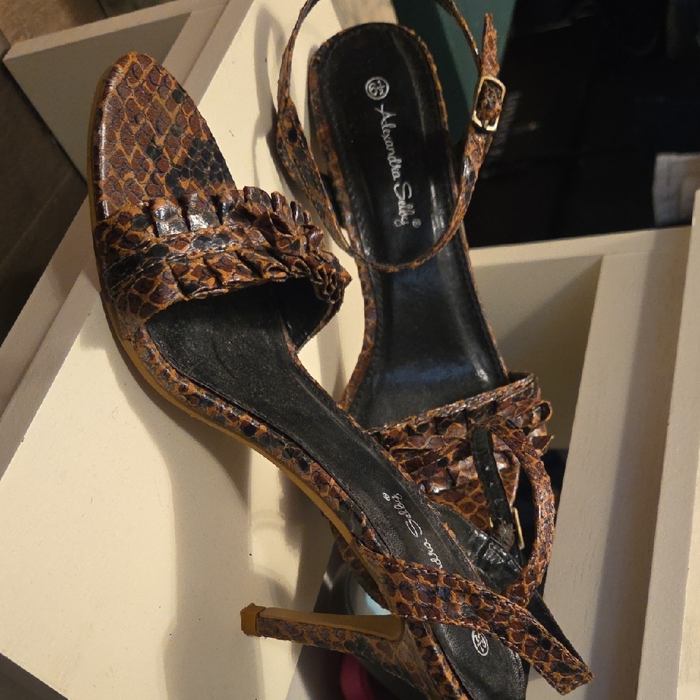 Brown Snakeskin Women's Heels